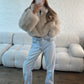 Faux Fur Jacket - Sand