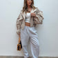 Balloon Sleeve Cropped Trench - Cream