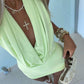 Riviera Plunge Mini Dress - Mint
