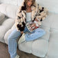 Faux Fur Jacket - Cow Print