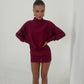 Gigi High Neck Dress - Burgundy