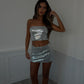 Romy Sequin Skirt- Silver