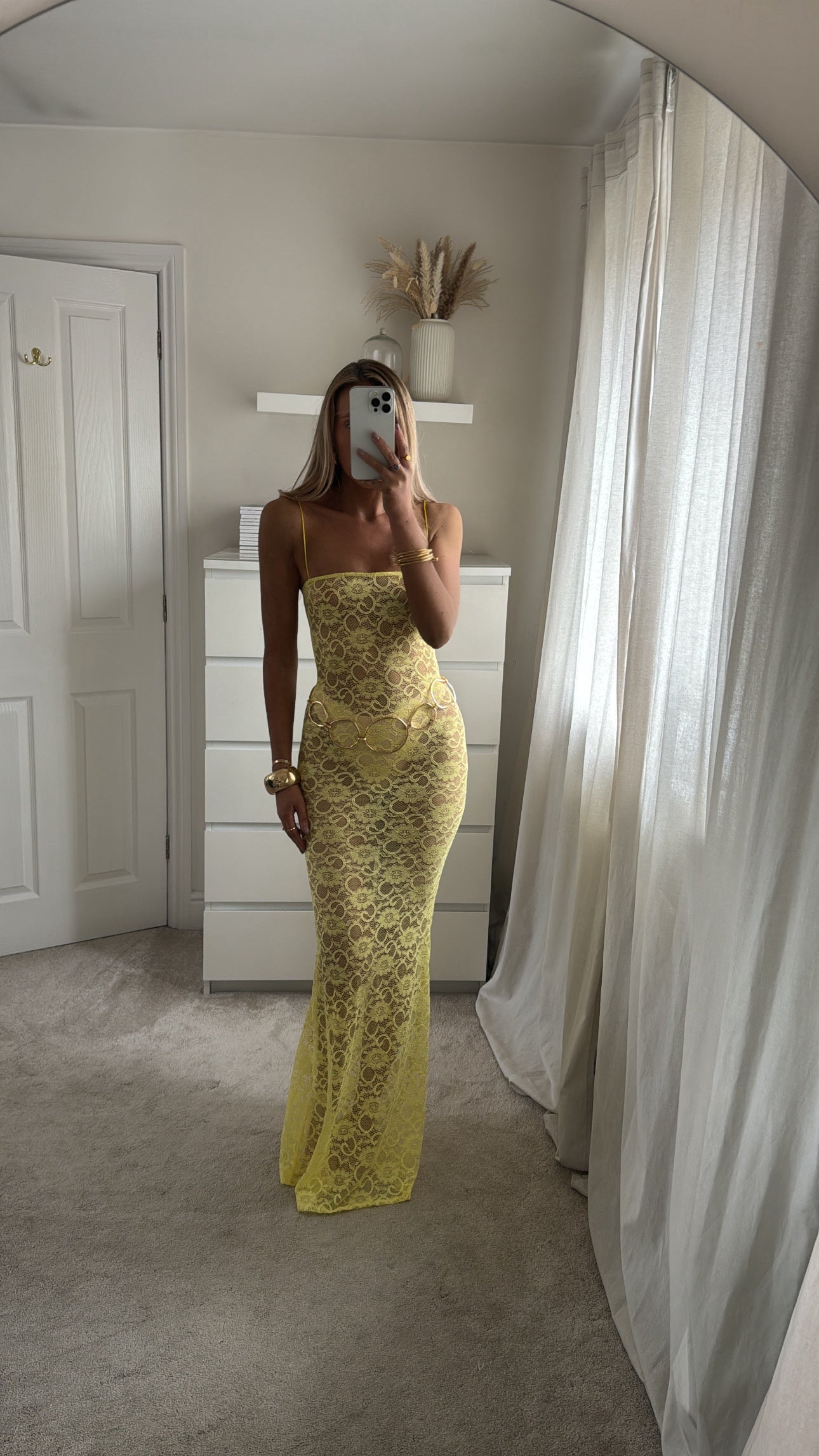 Sorrento Lace Dress - Lemon
