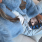 Faux Fur Jacket - Blue