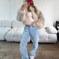 Faux Fur Jacket - Sand