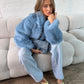 Faux Fur Jacket - Blue