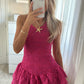 Janeiro Frill Dress - Fuchsia