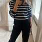 Black Stripe Knit Co ord Loungewear
