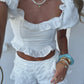 Daisy Puff Sleeve Co-Ord - Ivory