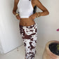 Texas Cow Print Marina Maxi Skirt