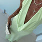 Riviera Plunge Maxi Dress - Mint