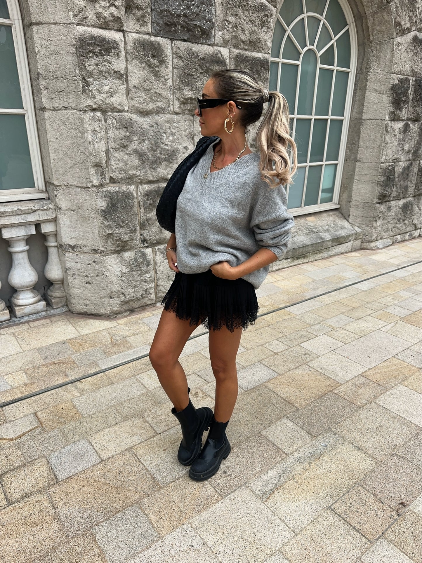 Aura Lace Skirt - Black