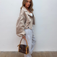 Balloon Sleeve Cropped Trench - Cream