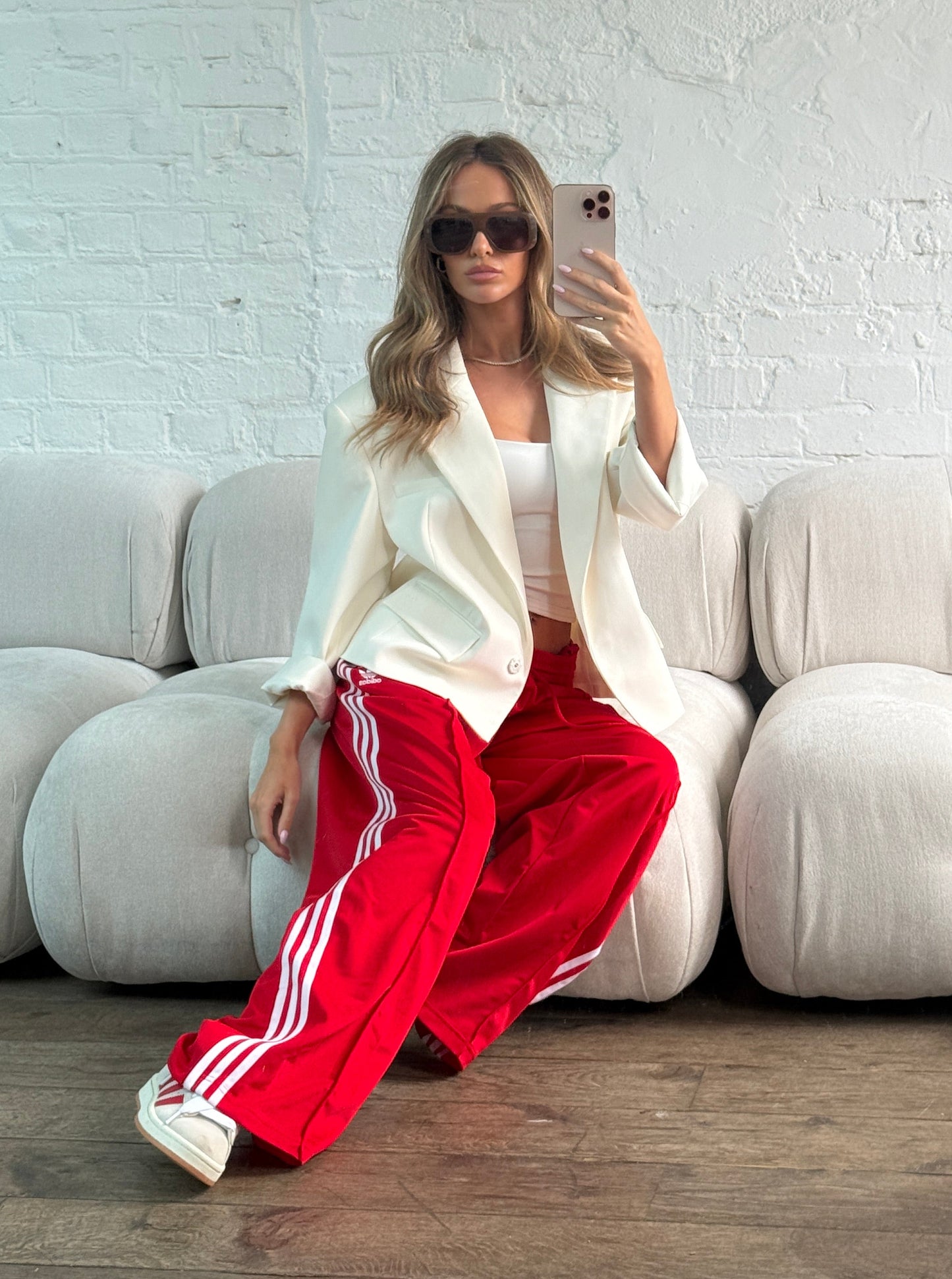 Oversized Boxy Fit Blazer - Cream