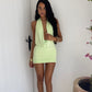 Riviera Plunge Mini Dress - Mint