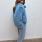 Faux Fur Jacket - Blue
