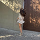 Taupe Tulum Frill Shorts Set