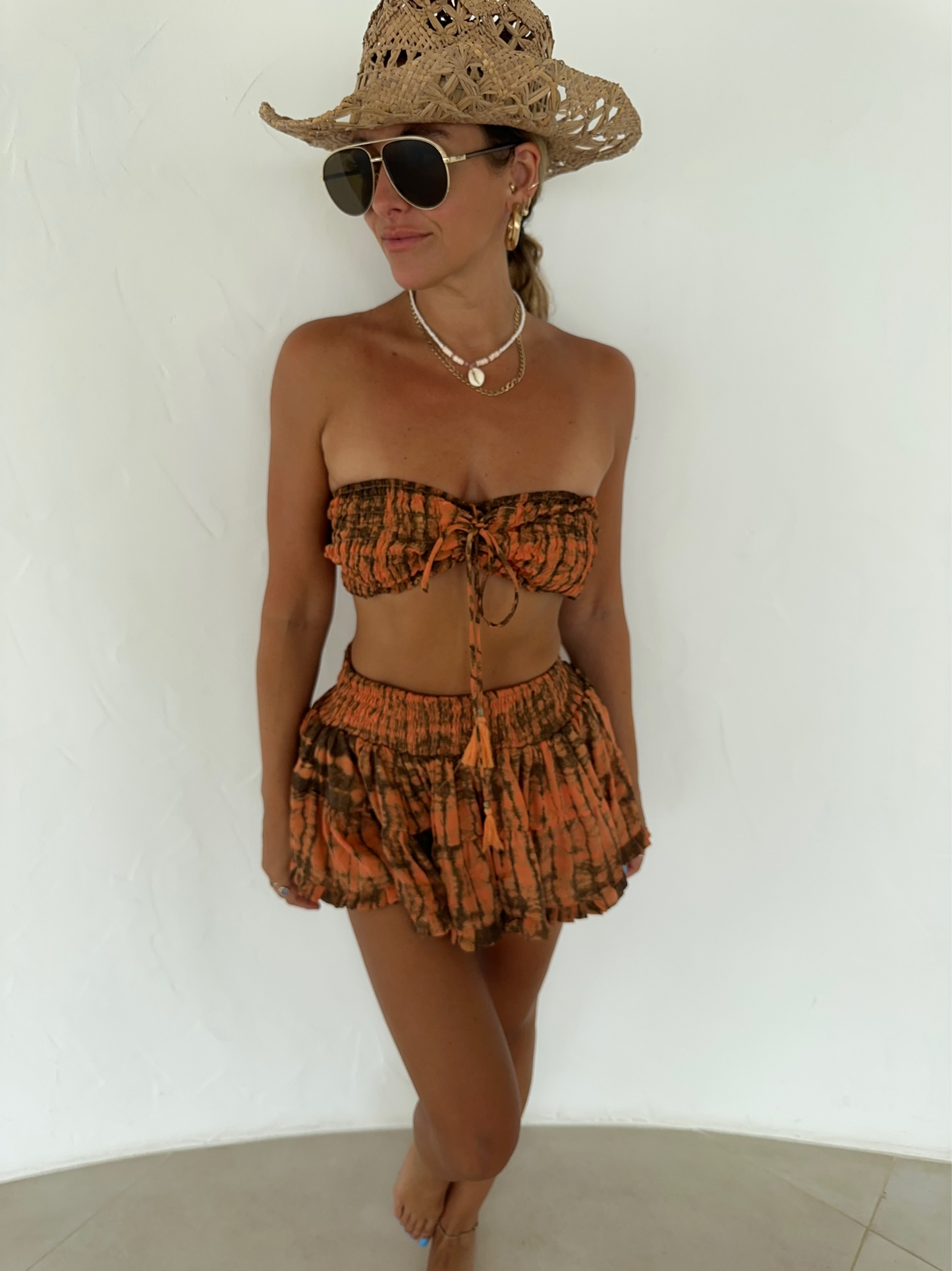 Bali Skirt Co-Ord - Orange