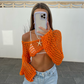 Crop Crochet Top - Orange