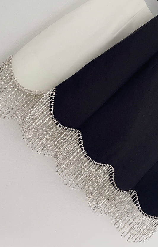 Starlet Rhinestone Detail Skirt-Black