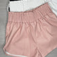 'Nikki' Faux Leather Shorts- Pink