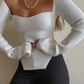 SOFIA Knit Top- White