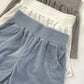 Lola Rae Exclusive Towelling Shorts- Dove Grey