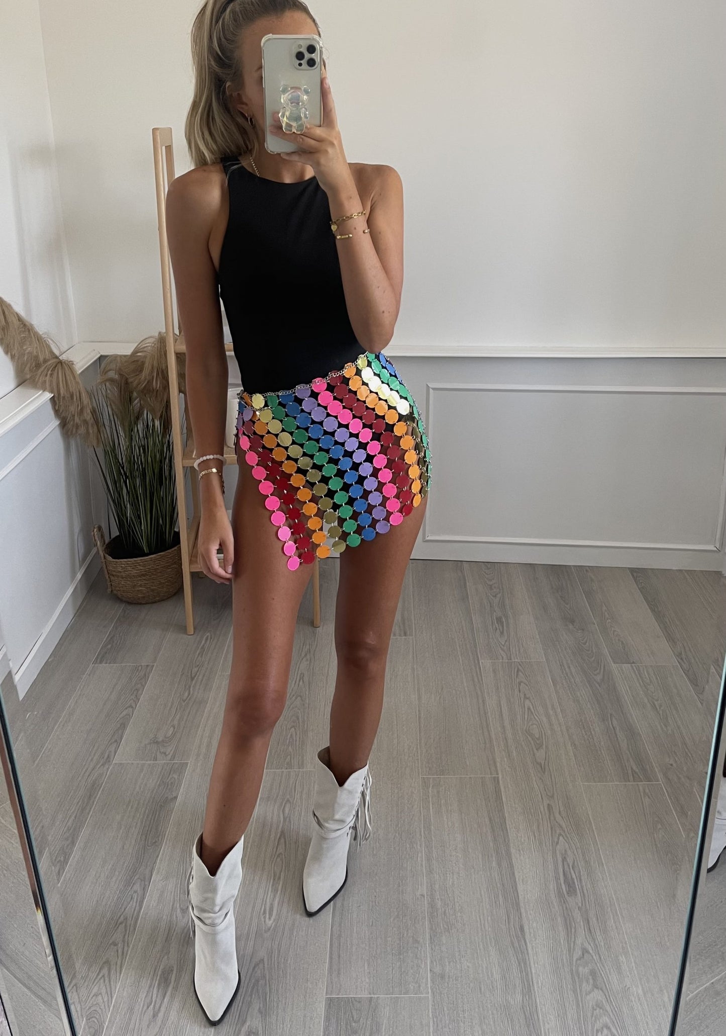'Ibiza' Disc Mini Skirt- Multi