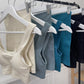 Seamless Ribbed Active Shorts Set- Cream