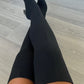 Black knit Knee High Sock Boots