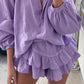 Lilac Tulum Frill Shorts Set
