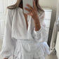 White Tulum Frill Shorts Set